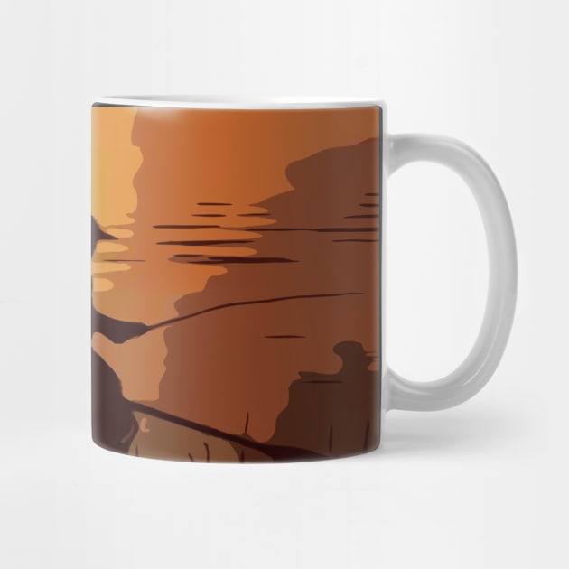 Father Son Fishing Sunset by F&L Design Co.